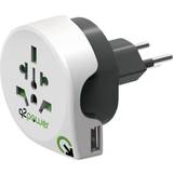 Grå Rejseadaptere q2power World To USA With Usb