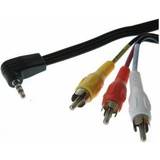 3,5 mm kabler - Gul Qnect 3RCA-3.5mm Angled 2m