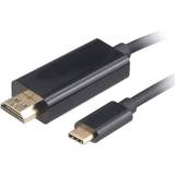 3,1 - HDMI-kabler - Sort Akasa USB C-HDMI 1.8m