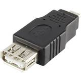 Renkforce Kabeladaptere - Sort Kabler Renkforce USB A-USB Micro-B M-F Adapter