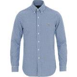 Hvid - Ternede Tøj Polo Ralph Lauren Custom Fit Oxford Gingham Shirt - Blue/White