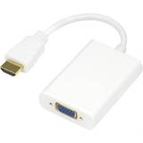 Hvid - USB B micro Kabler Deltaco HDMI-VGA/3.5mm/USB B Micro M-F 0.2m
