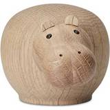 Beige Dekorationer Woud Hibo Hippopotamus Dekorationsfigur 5cm
