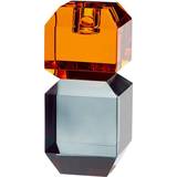 Krystal - Orange Lysestager Hübsch 340702 Lysestage 14cm