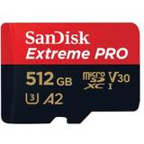 512 GB - Class 10 Hukommelseskort & USB Stik SanDisk Extreme Pro microSDXC Class 10 UHS-I U3 V30 A2 170/90MB/s 512GB +Adapter