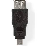 2.0 - Kabeladaptere - PVC Kabler Nedis USB A-USB Micro-B 2.0 M-F Adapter