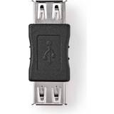 2.0 - Kabeladaptere - PVC Kabler Nedis USB A-USB A F-F 2.0 Adapter