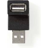 2.0 - Kabeladaptere - PVC Kabler Nedis USB A-USB A M-F 2.0 Angled Adapter