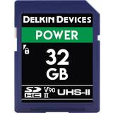 Delkin 32 GB Hukommelseskort Delkin Power SDHC Class 10 UHS-II U3 V90 300/250MB/s 32GB