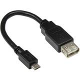 Kabeladaptere - Kobber Kabler Good USB A-USB Micro B 2.0 M-F Adapter 0.1m