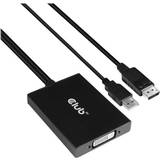 USB A Kabler Club 3D Dual Link DVI-D - DisplayPort/USB A PD F-M Adapter 0.6m