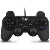 13 - PlayStation 3 Gamepads Ewent USB Wired Controller - Sort