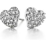 Transparent Smykker Spirit Icons Glowing Heart Earrings - Silver/Transparent
