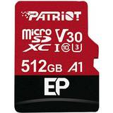 Patriot 512 GB Hukommelseskort & USB Stik Patriot EP Series microSDXC Class 10 UHS-I U3 V30 A1 90/80MB/s 512GB +Adapter