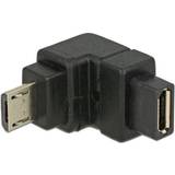 2.0 - Et stik - Kabeladaptere Kabler DeLock 65668 USB Micro-B-USB Micro-B 2.0 M-F Angled Adapter