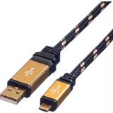 Roline 2.0 Kabler Roline Gold USB A-USB Micro-B 2.0 0.8m