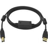 Vision Sort - USB-kabel Kabler Vision Ferrite USB A-USB B 2.0 15m