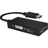 RaidSonic Sort Kabler RaidSonic DisplayPort-HDMI/DVI/VGA M-F Adapter