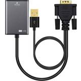 HDMI aktiv - USB-kabel Kabler MicroConnect VGA-HDMI/USB A M-F 0.2m