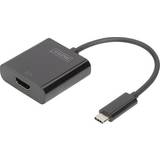 High Speed (4K) - Skærmet - USB-kabel Kabler Digitus USB C-HDMI 3.1 M-F 0.2m