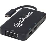 Manhattan Kabeladaptere - USB C-DisplayPort Kabler Manhattan USB C-DisplayPort/DVI/VGA/HDMI M-F 0.1m