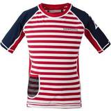 Drenge - Stribede Badetøj Didriksons Surf UV T-shirt - Chili Red Simple Stripe (502473-946)