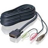 3,5 mm - USB-kabel Kabler IOGEAR USB A/2x3.5mm/DVI SIngle Link-USB B/2x3.5mm/DVI SIngle Link 3m
