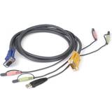 3,5 mm - Han - Han - USB-kabel Kabler IOGEAR VGA/2x3.5mm/USB A-VGA/2x3.5mm 1.8m