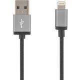 Deltaco Sort - USB A-Lightning - USB-kabel Kabler Deltaco Prime USB A - Lightning 1m