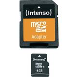 4 GB - USB Type-A Hukommelseskort & USB Stik Intenso MicroSDHC Class 4 4GB