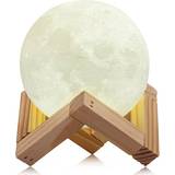 Fjernbetjenede - Træ Lamper Grab Classy 3D Moon Bordlampe 15cm