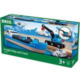 Trælegetøj BRIO Freight Ship & Crane 33534
