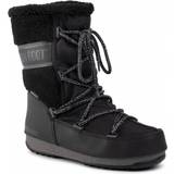 Hurtigsnøring - Imiteret læder Støvler Moon Boot Monaco Wool Mid WP - Black
