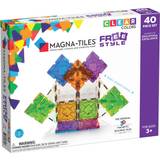 Plastlegetøj Byggelegetøj Magna-Tiles Clear Colors 3D Magnetic Building Tiles Freestyle 40pcs
