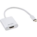 HDMI-kabler - Sølv - USB C-HDMI InLine USB C-HDMI M-F 0.2m