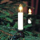E10 Julebelysning Konstsmide Wooden Chain White/Green Juletræslys 25 Pærer