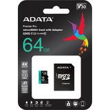 Adata Class 10 Hukommelseskort & USB Stik Adata Premier Pro microSDXC Class 10 UHS-I U3 V30 A2 100/80MB/s 64GB