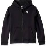 Sort Overdele Nike Kid's Sportswear Club Full Zip Hoodie - Black/Black/White (BV3699-010)