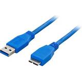 Blå - USB-kabel Kabler Deltaco USB A - USB Micro-B 3.0 2m