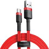 Rød - USB-kabel Kabler Baseus 2A Cafule USB A-USB C 3.0 0.5m