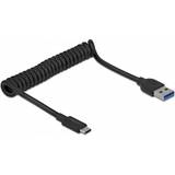 3.1 (gen.2) - USB A-USB C - USB-kabel Kabler DeLock USB A - USB C 3.1 Gen2 M-M 1.2m