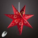 Fjernbetjenede - Rød Julebelysning Hellum Star Dilja Julestjerne 60cm