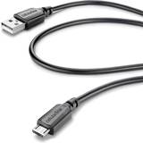 Cellularline Sort Kabler Cellularline USB A-Micro USB B 3m