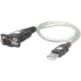 Rund - Transparent - USB-kabel Kabler Techly USB A-Seriell RS232 0.4m