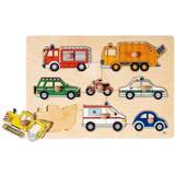 Puslespil til børn Knoppuslespil Goki Means of Transport Puzzle 8 Pieces