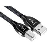 Audioquest Sort - USB-kabel Kabler Audioquest Carbon USB A - USB B 2.0 0.8m