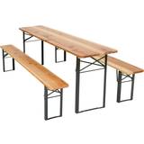 Brun Havemøbelsæt Havemøbel tectake Table & Bench Sets Havemøbelsæt, 1 borde inkl. 2 sofaer