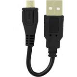 Qoltec Sort - USB-kabel Kabler Qoltec USB A - USB Micro-B 2.0 0.1m