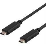 Deltaco Sort - USB-kabel Kabler Deltaco USB C - USB C 2.0 1m