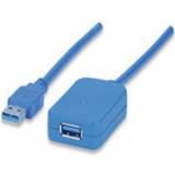 Manhattan Han – Hun - USB-kabel Kabler Manhattan SuperSpeed USB A - USB A M-F 3.0 5m